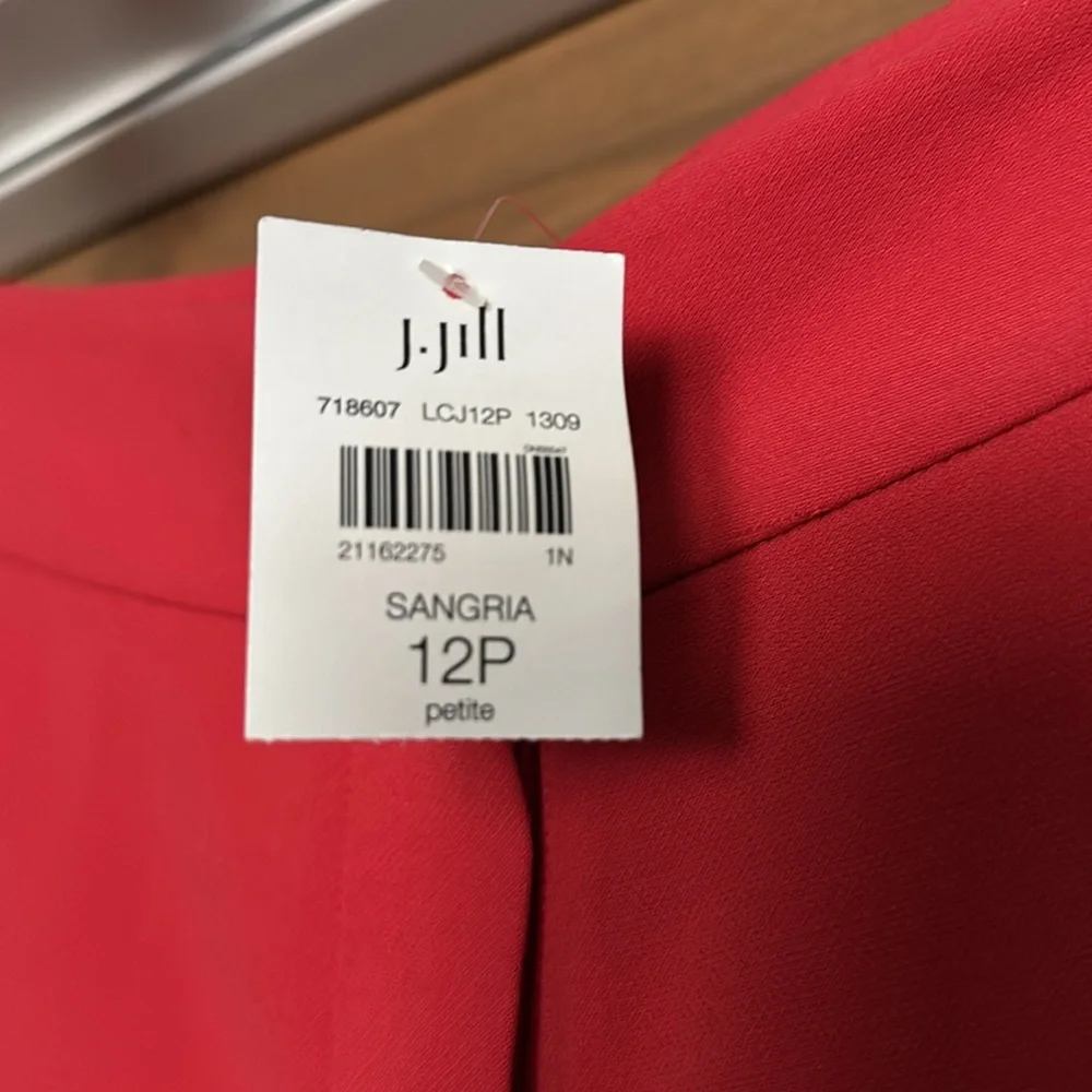 NWT J. Jill pants trousers Womens 12P Stretch Flat front Office Career Sangria - Picture 3 of 10